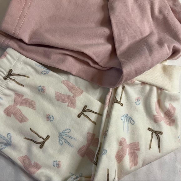 Chick Pea Pink and Cream Pajama Set for Kids - Picture 2 of 5